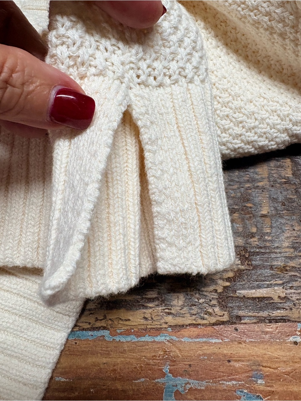 Old Navy Cream Ivory Textured Knit Longline Crewneck Tunic Sweater Large NWT - Picture 13 of 16